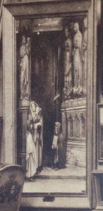 Intérieur du musée de l'Hôtel de Ville de Péronne, détail représentant "Sous le porche de Saint-Germain-l'Auxerrois" d'Henri Auguste GAMBARD ; © SOUILLARD Edouard (photographe)